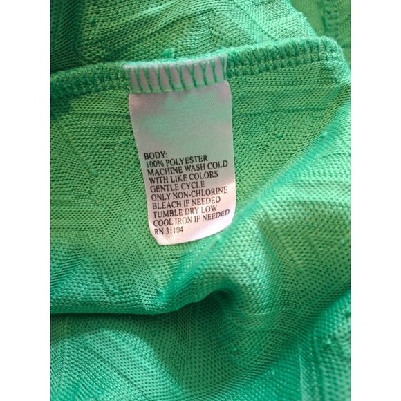 Crow Ivy Women Shift Mini Dress Small Green Textured Sleeveless Geometric Preppy - Picture 4 of 7